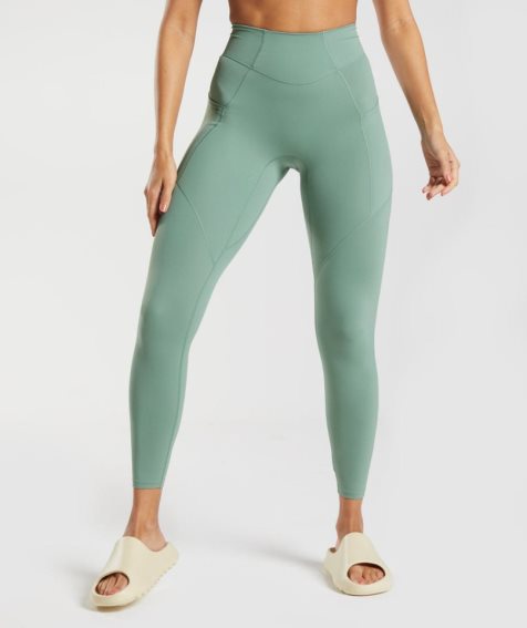 Women's Gymshark Whitney Everyday Pocket Leggings Green | NZ 5GLKFJ